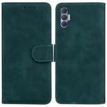 For Tecno Spark 8P Skin Feel Pure Color Flip Leather Phone Case(Green)
