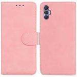 For Tecno Spark 8P Skin Feel Pure Color Flip Leather Phone Case(Pink)