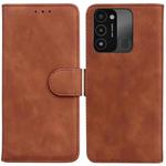 For Tecno Spark Go 2022 / Spark 8C Skin Feel Pure Color Flip Leather Phone Case(Brown)