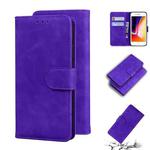 Skin Feel Pure Color Flip Leather Phone Case For iPhone 8 Plus / 7 Plus(Purple)