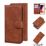 For iPhone SE 2022 / SE 2020 / 8 / 7 Skin Feel Pure Color Flip Leather Phone Case(Brown)