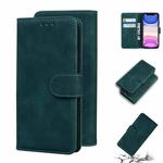 For iPhone 11 Skin Feel Pure Color Flip Leather Phone Case (Green)