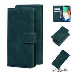 For iPhone X / XS Skin Feel Pure Color Flip Leather Phone Case(Green)