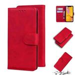 For iPhone XR Skin Feel Pure Color Flip Leather Phone Case(Red)