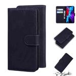 For iPhone 12 Skin Feel Pure Color Flip Leather Phone Case(Black)