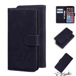 For iPhone 12 Pro Skin Feel Pure Color Flip Leather Phone Case(Black)
