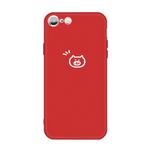 For iPhone 6s / 6 Small Pig Pattern Colorful Frosted TPU Phone Protective Case(Red)