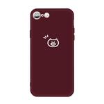 For iPhone 6s / 6 Small Pig Pattern Colorful Frosted TPU Phone Protective Case(Wine Red)