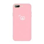 For iPhone 8 Plus / 7 Plus Small Pig Pattern Colorful Frosted TPU Phone Protective Case(Pink)