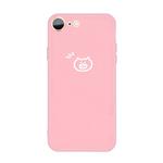 For iPhone SE 2022 / SE 2020 / 8 / 7 Small Pig Pattern Colorful Frosted TPU Phone Protective Case(Pink)