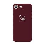 For iPhone SE 2022 / SE 2020 / 8 / 7 Small Pig Pattern Colorful Frosted TPU Phone Protective Case(Wine Red)