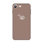 For iPhone SE 2022 / SE 2020 / 8 / 7 Small Pig Pattern Colorful Frosted TPU Phone Protective Case(Khaki)