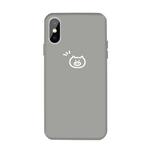 For iPhone X / XS Small Pig Pattern Colorful Frosted TPU Phone Protective Case(Gray)
