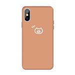 For iPhone X / XS Small Pig Pattern Colorful Frosted TPU Phone Protective Case(Coral Orange)