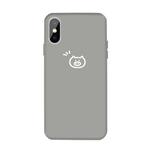 For iPhone XS Max Small Pig Pattern Colorful Frosted TPU Phone Protective Case(Gray)