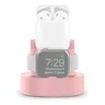 A001 3 In 1 Silicone Charging Holder for iPhone / iWatch / AirPods(Pink)