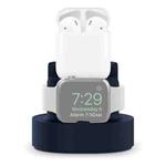 A001 3 In 1 Silicone Charging Holder for iPhone / iWatch / AirPods(Dark Blue)