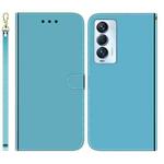 For Tecno Camon 18 Premier Imitated Mirror Surface Horizontal Flip Leather Phone Case(Blue)