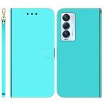 For Tecno Camon 18 Premier Imitated Mirror Surface Horizontal Flip Leather Phone Case(Mint Green)