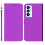 For Tecno Camon 18 Premier Imitated Mirror Surface Horizontal Flip Leather Phone Case(Purple)