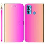 For Tecno Camon 18i Imitated Mirror Surface Horizontal Flip Leather Phone Case(Gradient Color)