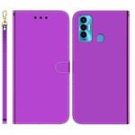 For Tecno Camon 18i Imitated Mirror Surface Horizontal Flip Leather Phone Case(Purple)