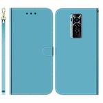 For Tecno Phantom X Imitated Mirror Surface Horizontal Flip Leather Phone Case(Blue)