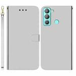 For Tecno Pop 5 LTE BD4 Imitated Mirror Surface Horizontal Flip Leather Phone Case(Silver)