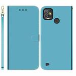 For Tecno Pop 5P Imitated Mirror Surface Horizontal Flip Leather Phone Case(Blue)