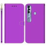 For Tecno Spark 7 Pro Imitated Mirror Surface Horizontal Flip Leather Phone Case(Purple)