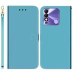 For Tecno Spark 8 / 8T Imitated Mirror Surface Horizontal Flip Leather Phone Case(Blue)