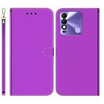 For Tecno Spark 8 / 8T Imitated Mirror Surface Horizontal Flip Leather Phone Case(Purple)