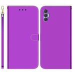 For Tecno Spark 8P Imitated Mirror Surface Horizontal Flip Leather Phone Case(Purple)