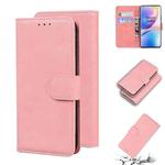 For OnePlus 8 Pro Skin Feel Pure Color Flip Leather Phone Case(Pink)