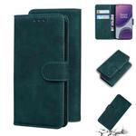 For OnePlus 8T Skin Feel Pure Color Flip Leather Phone Case(Green)