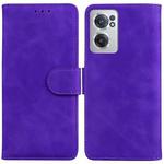 For OnePlus Nord CE 2 5G Skin Feel Pure Color Flip Leather Phone Case(Purple)
