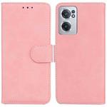 For OnePlus Nord CE 2 5G Skin Feel Pure Color Flip Leather Phone Case(Pink)