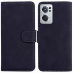 For OnePlus Nord CE 2 5G Skin Feel Pure Color Flip Leather Phone Case(Black)