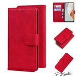 For OnePlus Nord N100 Skin Feel Pure Color Flip Leather Phone Case(Red)