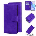 For OnePlus 9 Skin Feel Pure Color Flip Leather Phone Case(Purple)