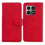 For OnePlus 10 Pro 5G Skin Feel Pure Color Flip Leather Phone Case(Red)