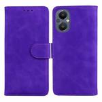 For OnePlus Nord N20 5G Skin Feel Pure Color Flip Leather Phone Case(Purple)