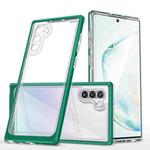For Samsung Galaxy Note10 Clear Acrylic+PC+TPU Shockproof Phone Case(Dark Green)