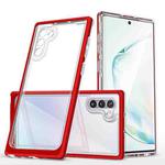 For Samsung Galaxy Note10 Clear Acrylic+PC+TPU Shockproof Phone Case(Red)