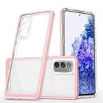 For Samsung Galaxy S20 FE Clear Acrylic+PC+TPU Shockproof Phone Case(Pink)