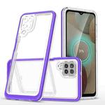 For Samsung Galaxy A12 5G Clear Acrylic+PC+TPU Shockproof Phone Case(Purple)