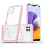 For Samsung Galaxy A22 5G Clear Acrylic+PC+TPU Shockproof Phone Case(Pink)