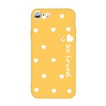 For iPhone 6s / 6 Smiling Face Multiple Love-hearts Pattern Colorful Frosted TPU Phone Protective Case(Yellow)