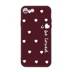 For iPhone 6s / 6 Smiling Face Multiple Love-hearts Pattern Colorful Frosted TPU Phone Protective Case(Wine Red)