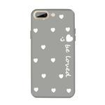 For iPhone 8 Plus / 7 Plus Smiling Face Multiple Love-hearts Pattern Colorful Frosted TPU Phone Protective Case(Gray)